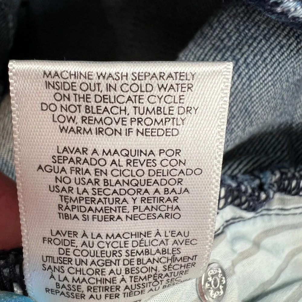 Cabi Tuxedo High Straight Jeans Womens Size 6 Slight Distressing Med Wash #3750